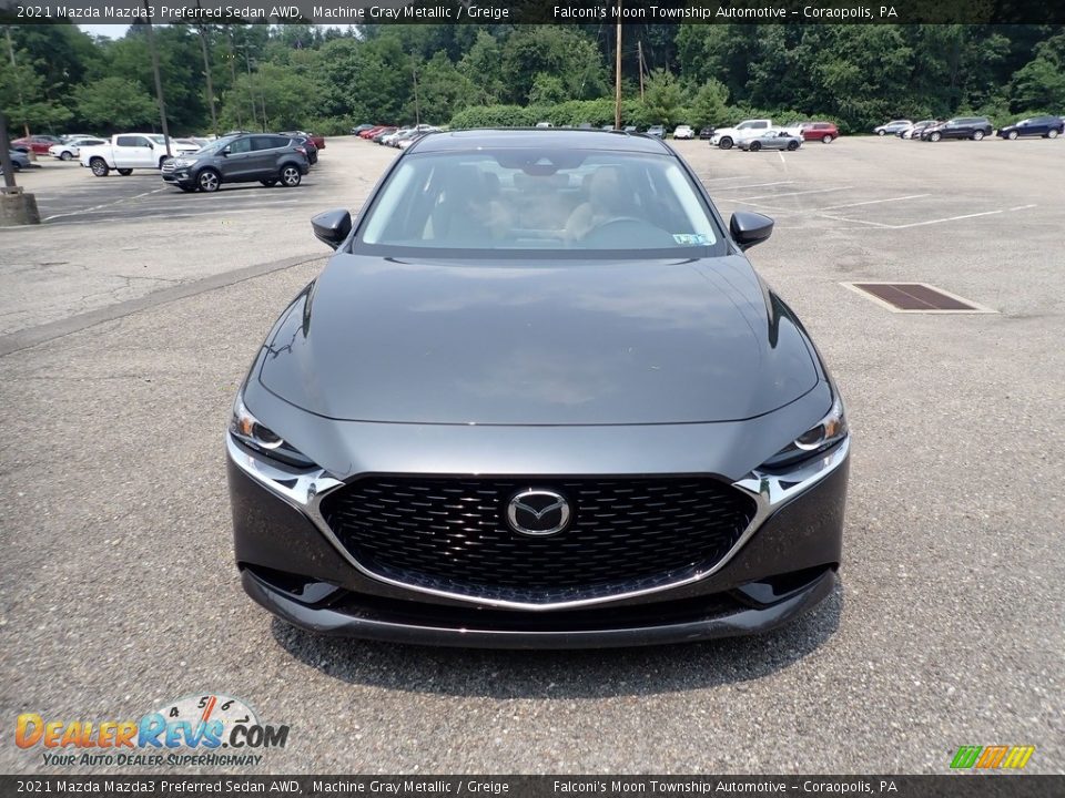 2021 Mazda Mazda3 Preferred Sedan AWD Machine Gray Metallic / Greige Photo #4