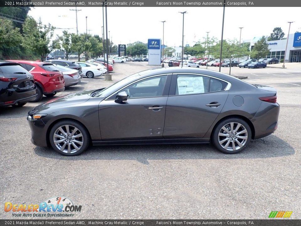 2021 Mazda Mazda3 Preferred Sedan AWD Machine Gray Metallic / Greige Photo #6