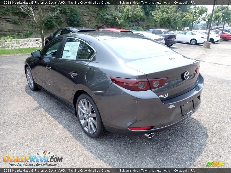 2021 Mazda Mazda3 Preferred Sedan AWD Machine Gray Metallic / Greige Photo #7