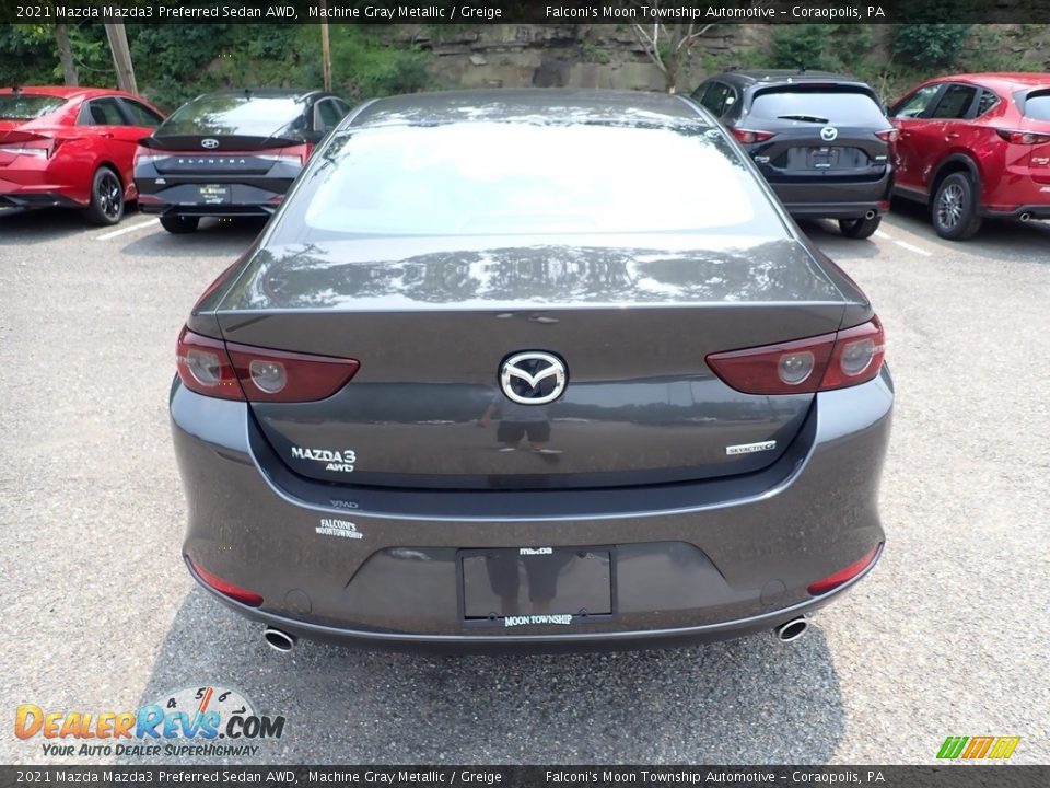 2021 Mazda Mazda3 Preferred Sedan AWD Machine Gray Metallic / Greige Photo #8