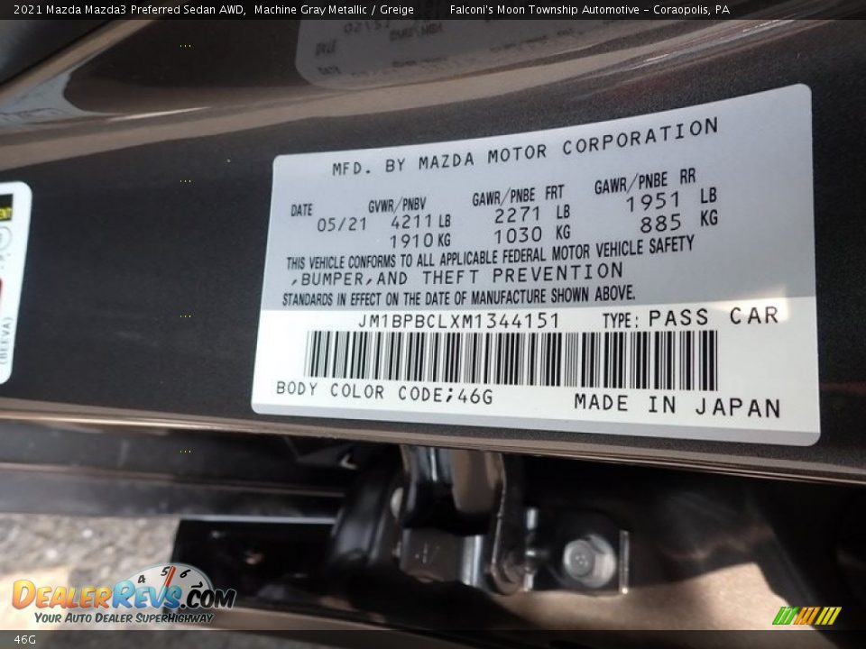 Mazda Color Code 46G Machine Gray Metallic