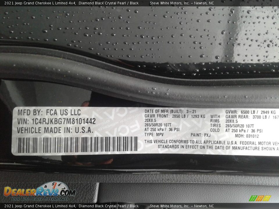 2021 Jeep Grand Cherokee L Limited 4x4 Diamond Black Crystal Pearl / Black Photo #29