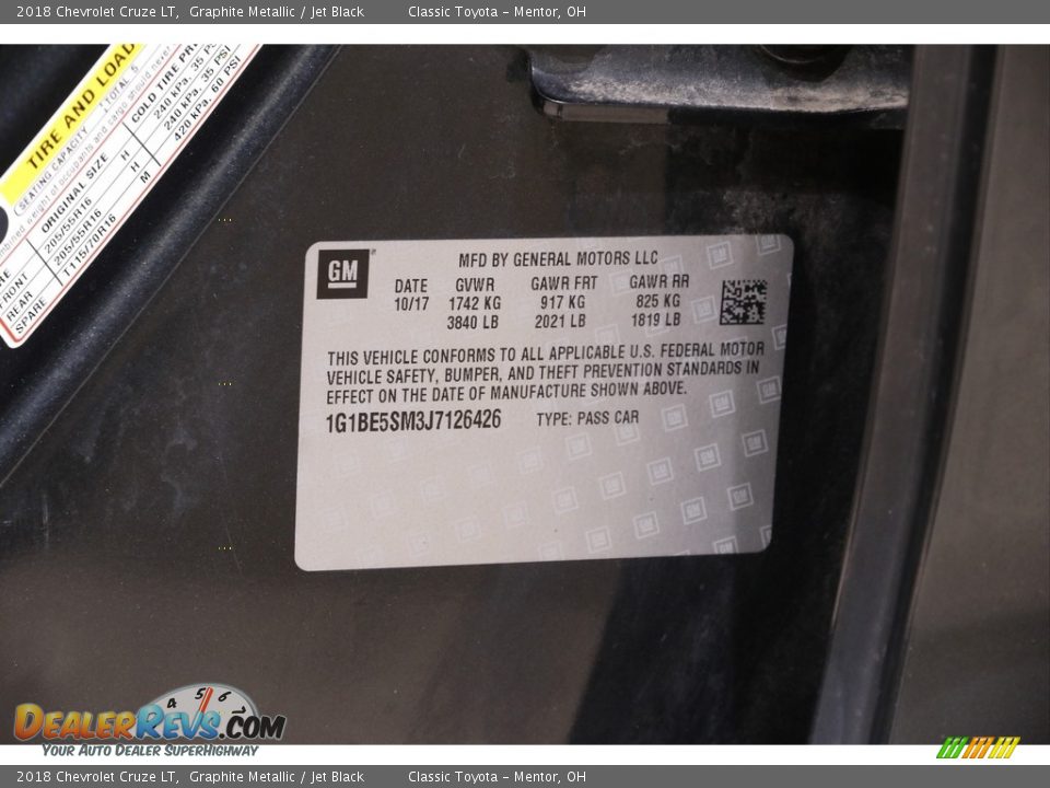 2018 Chevrolet Cruze LT Graphite Metallic / Jet Black Photo #19