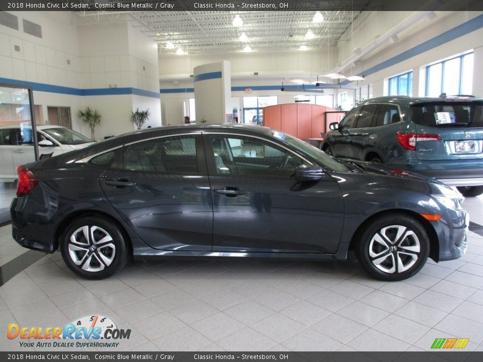 2018 Honda Civic LX Sedan Cosmic Blue Metallic / Gray Photo #4