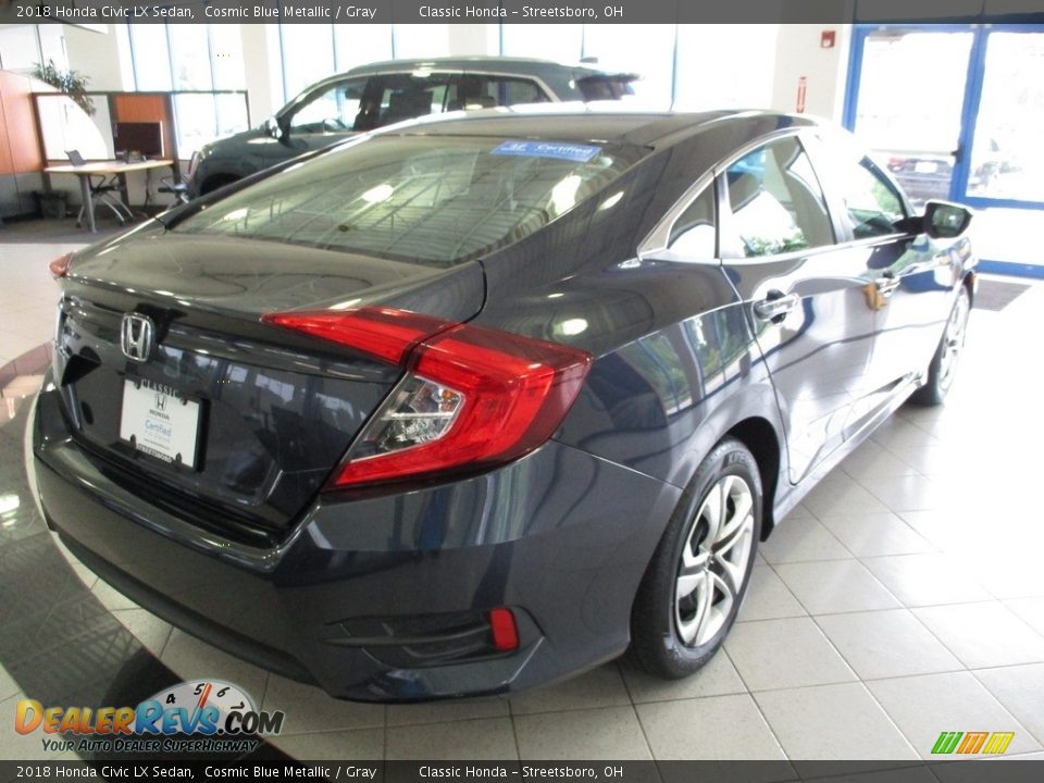 2018 Honda Civic LX Sedan Cosmic Blue Metallic / Gray Photo #7
