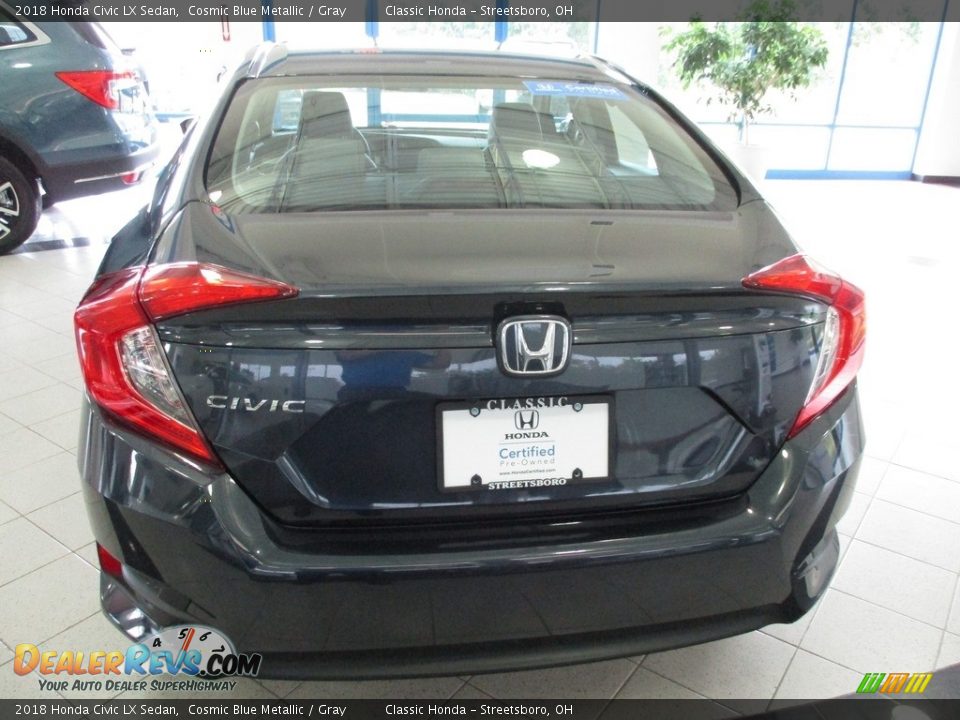 2018 Honda Civic LX Sedan Cosmic Blue Metallic / Gray Photo #8