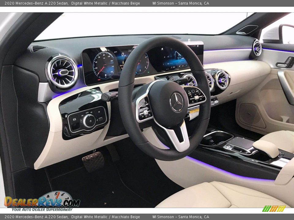 2020 Mercedes-Benz A 220 Sedan Digital White Metallic / Macchiato Beige Photo #4