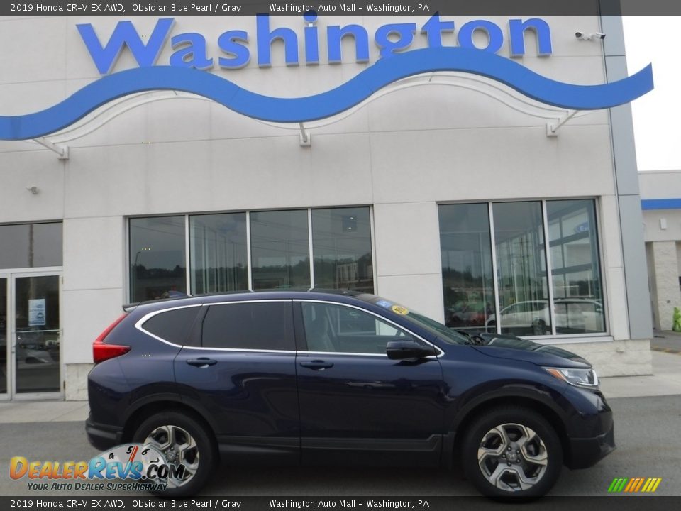 2019 Honda CR-V EX AWD Obsidian Blue Pearl / Gray Photo #2