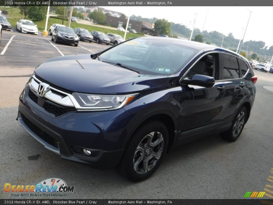 2019 Honda CR-V EX AWD Obsidian Blue Pearl / Gray Photo #6
