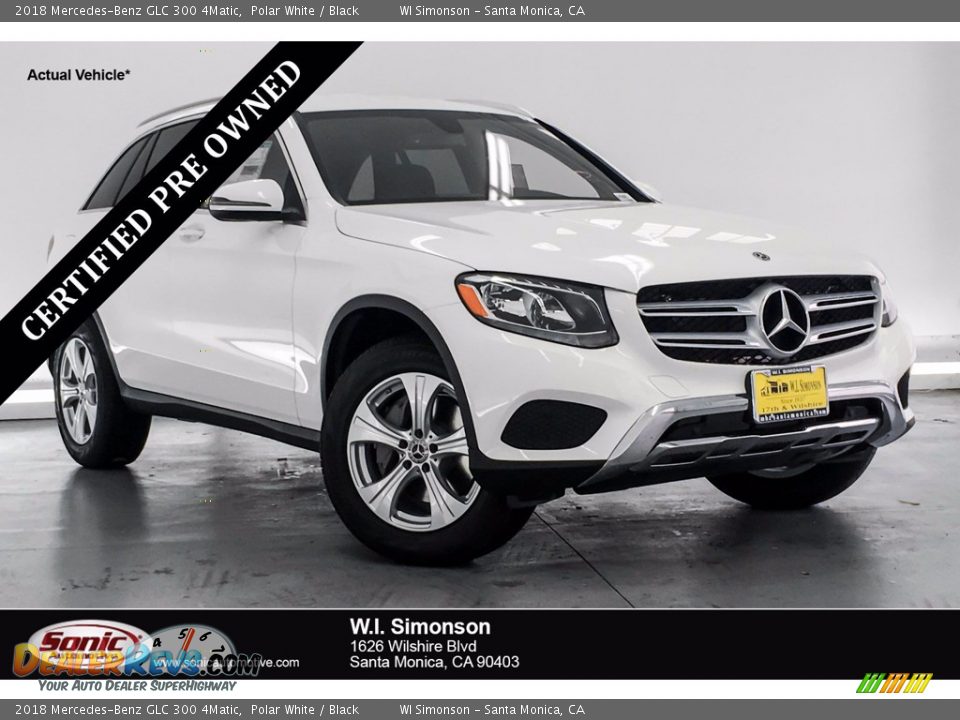 2018 Mercedes-Benz GLC 300 4Matic Polar White / Black Photo #1