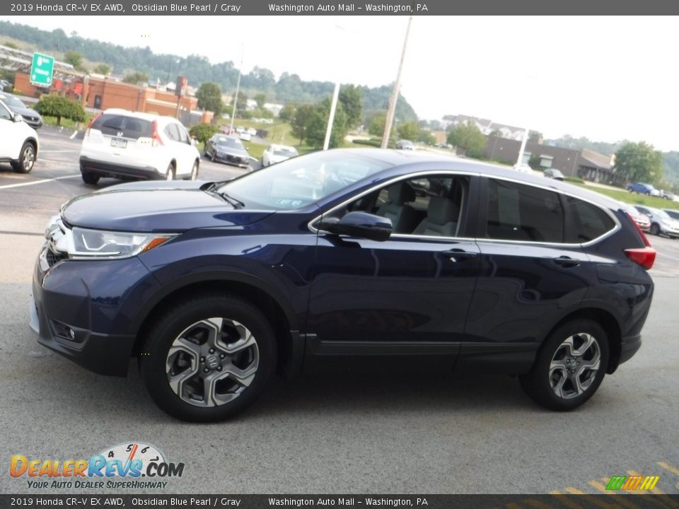 2019 Honda CR-V EX AWD Obsidian Blue Pearl / Gray Photo #7