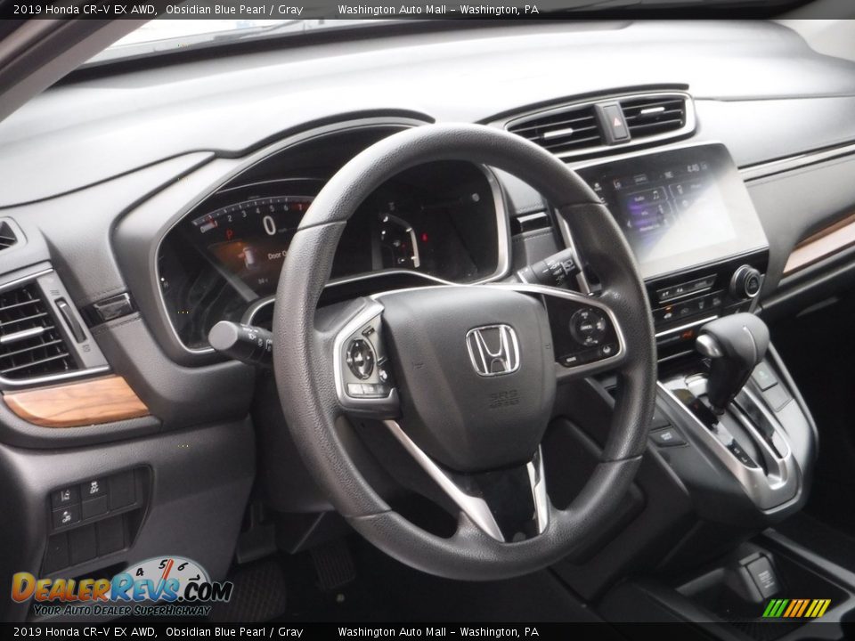2019 Honda CR-V EX AWD Obsidian Blue Pearl / Gray Photo #12
