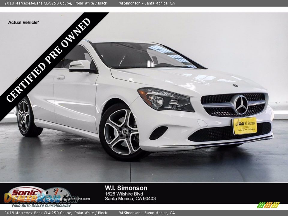 2018 Mercedes-Benz CLA 250 Coupe Polar White / Black Photo #1