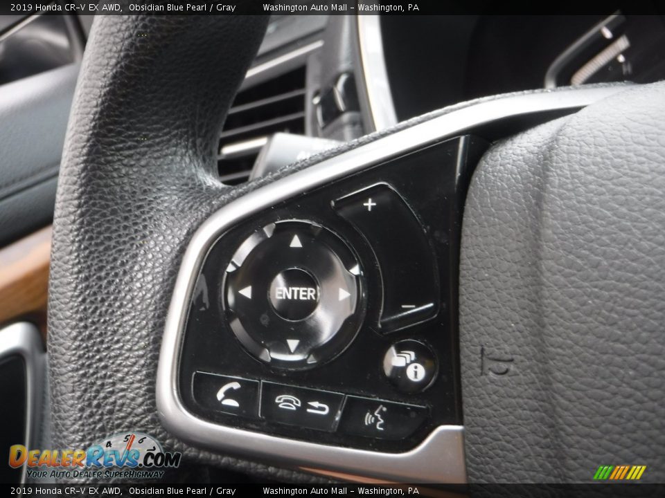 2019 Honda CR-V EX AWD Obsidian Blue Pearl / Gray Photo #24