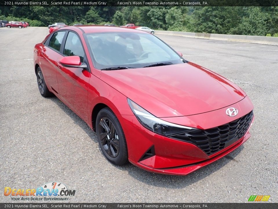 2021 Hyundai Elantra SEL Scarlet Red Pearl / Medium Gray Photo #3