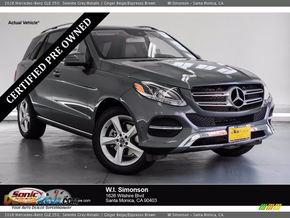 2018 Mercedes-Benz GLE 350 Selenite Grey Metallic / Ginger Beige/Espresso Brown Photo #1