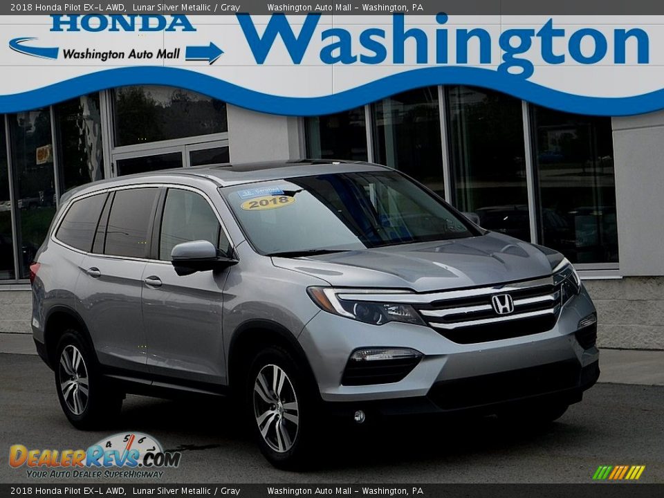 2018 Honda Pilot EX-L AWD Lunar Silver Metallic / Gray Photo #1