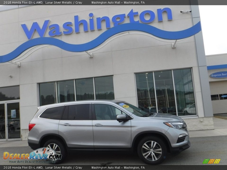 2018 Honda Pilot EX-L AWD Lunar Silver Metallic / Gray Photo #2