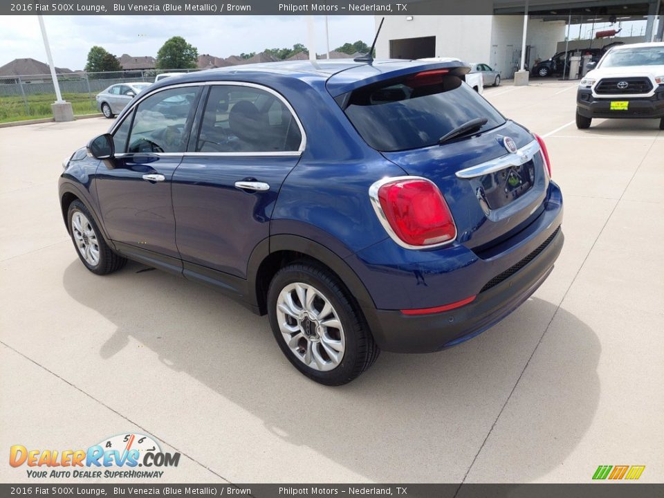 2016 Fiat 500X Lounge Blu Venezia (Blue Metallic) / Brown Photo #4