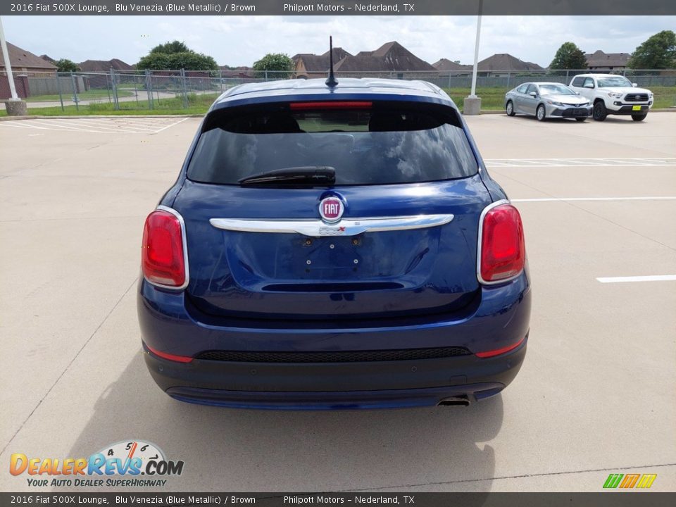 2016 Fiat 500X Lounge Blu Venezia (Blue Metallic) / Brown Photo #5