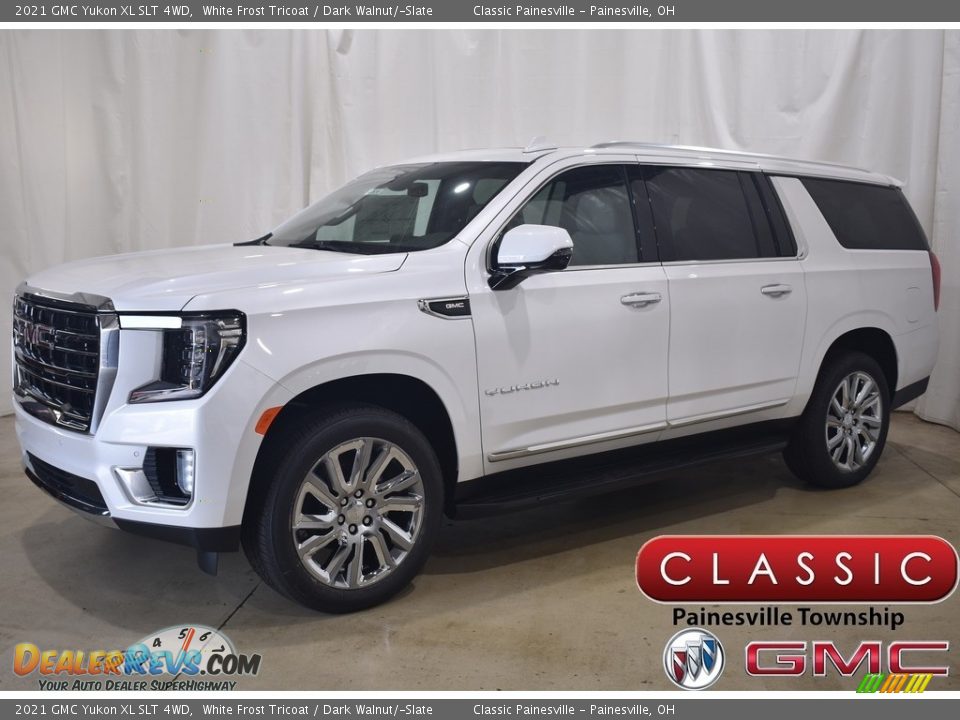 2021 GMC Yukon XL SLT 4WD White Frost Tricoat / Dark Walnut/­Slate Photo #1