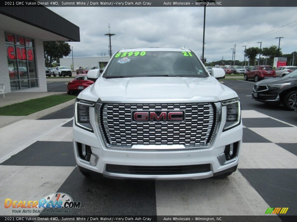 2021 GMC Yukon Denali 4WD Summit White / Dark Walnut/­Very Dark Ash Gray Photo #2