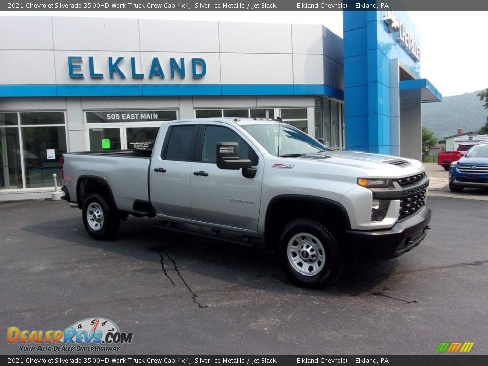 2021 Chevrolet Silverado 3500HD Work Truck Crew Cab 4x4 Silver Ice Metallic / Jet Black Photo #1