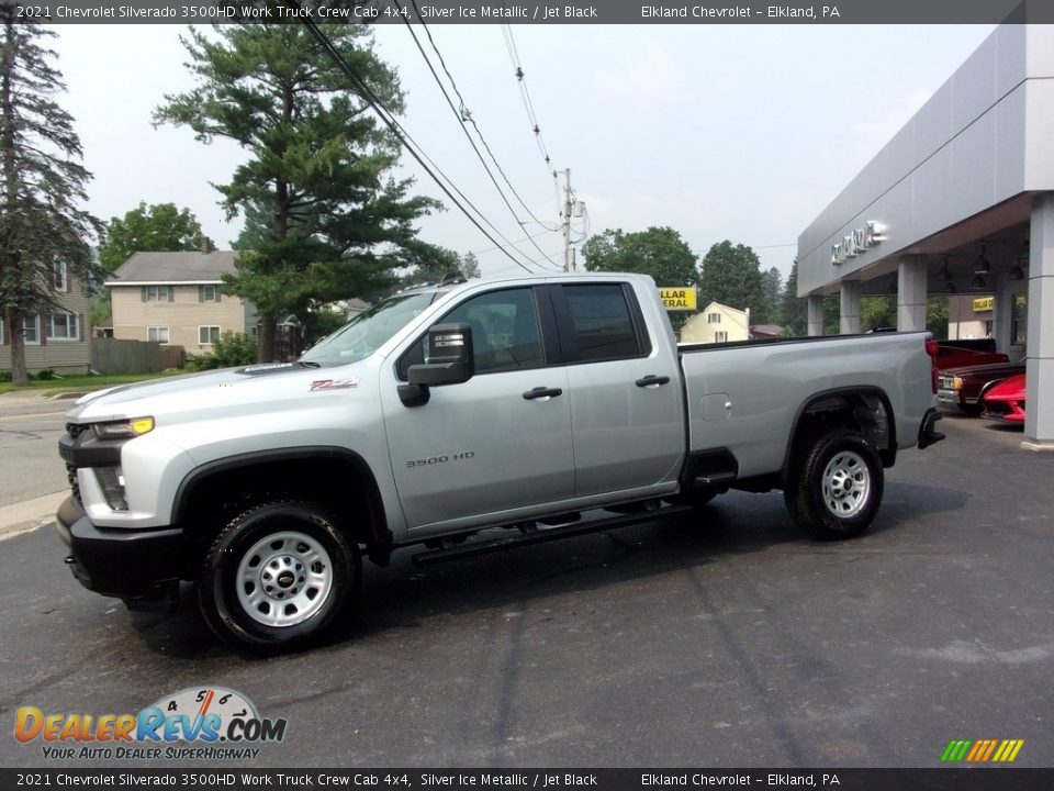 2021 Chevrolet Silverado 3500HD Work Truck Crew Cab 4x4 Silver Ice Metallic / Jet Black Photo #6