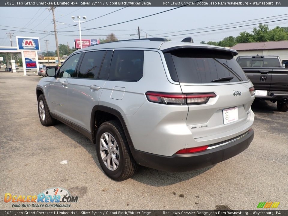 2021 Jeep Grand Cherokee L Limited 4x4 Silver Zynith / Global Black/Wicker Beige Photo #3