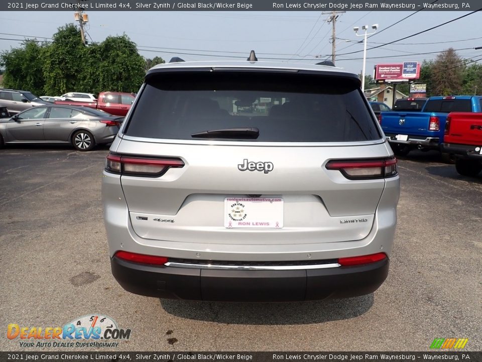 2021 Jeep Grand Cherokee L Limited 4x4 Silver Zynith / Global Black/Wicker Beige Photo #4