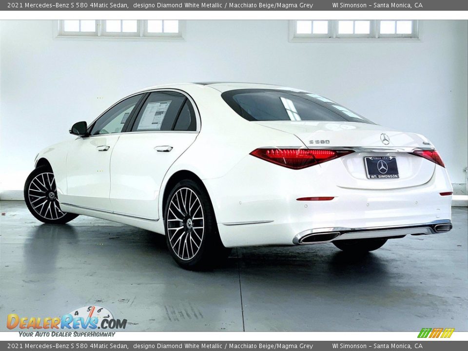 2021 Mercedes-Benz S 580 4Matic Sedan designo Diamond White Metallic / Macchiato Beige/Magma Grey Photo #2