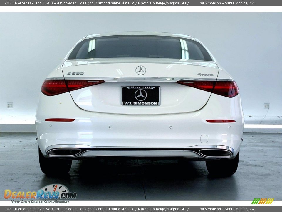 2021 Mercedes-Benz S 580 4Matic Sedan designo Diamond White Metallic / Macchiato Beige/Magma Grey Photo #3