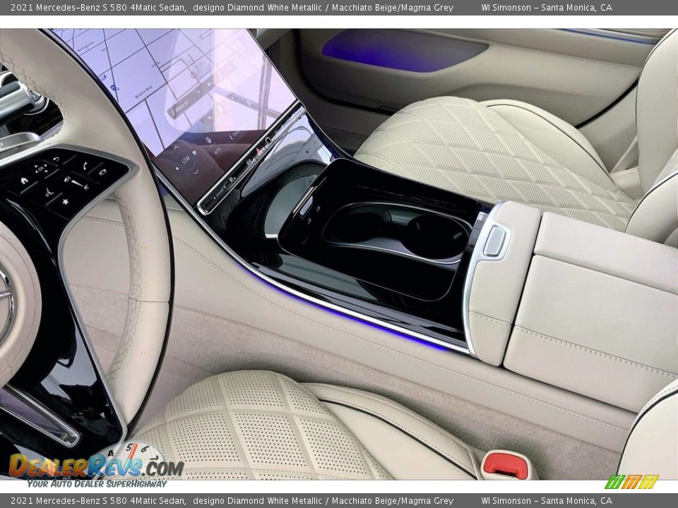 2021 Mercedes-Benz S 580 4Matic Sedan designo Diamond White Metallic / Macchiato Beige/Magma Grey Photo #8