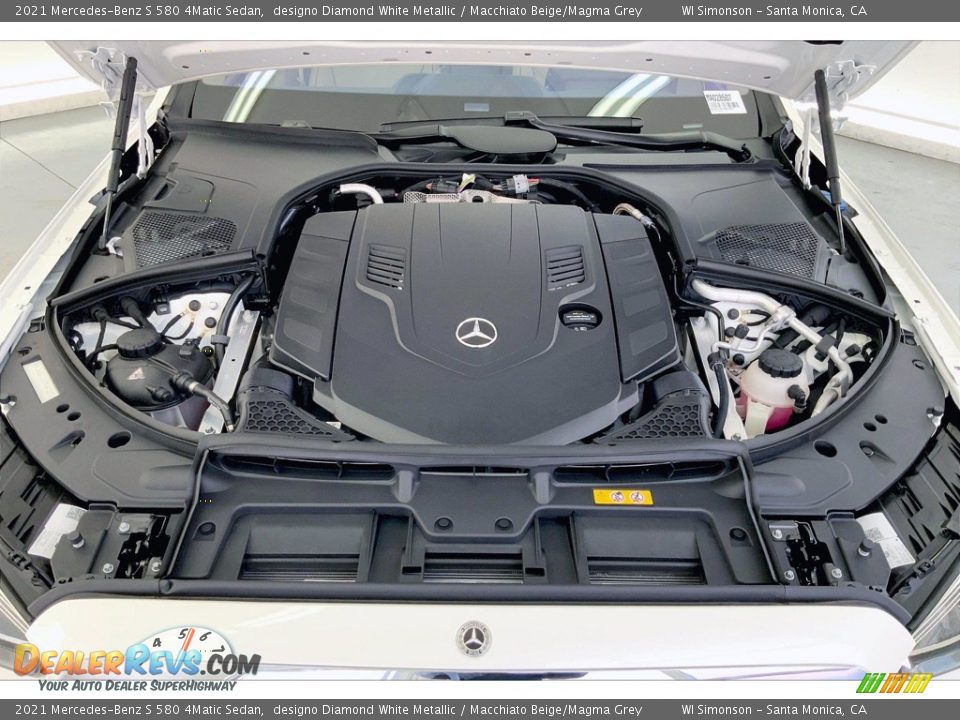 2021 Mercedes-Benz S 580 4Matic Sedan designo Diamond White Metallic / Macchiato Beige/Magma Grey Photo #9