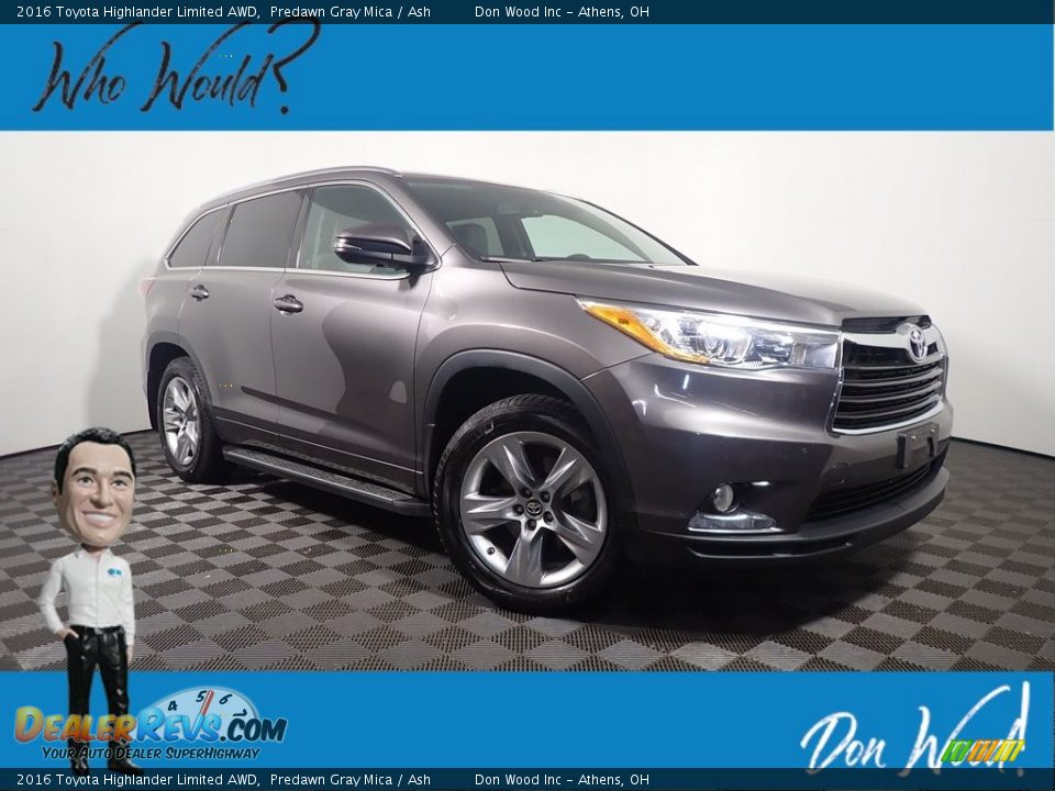 2016 Toyota Highlander Limited AWD Predawn Gray Mica / Ash Photo #1