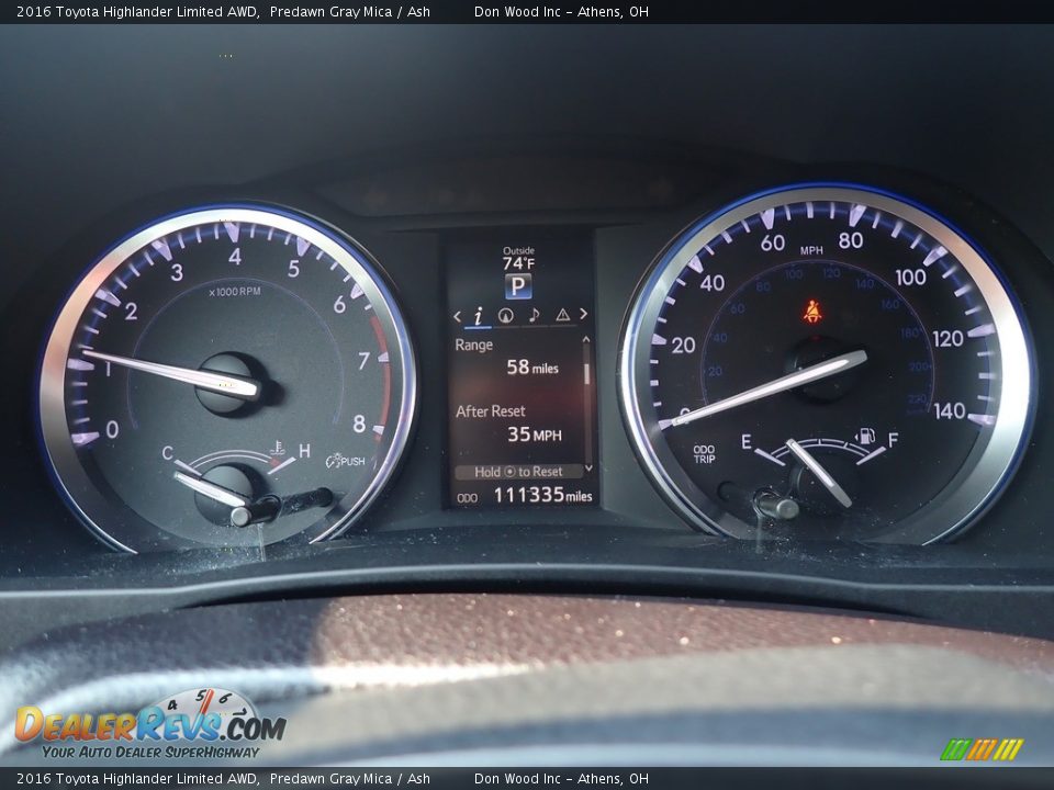 2016 Toyota Highlander Limited AWD Predawn Gray Mica / Ash Photo #33