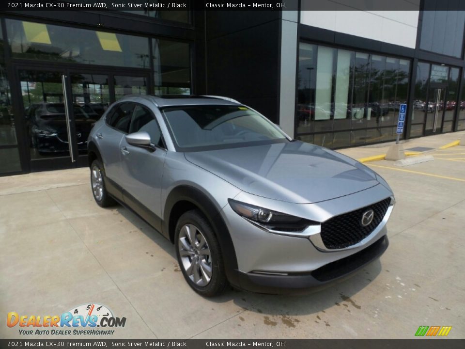 2021 Mazda CX-30 Premium AWD Sonic Silver Metallic / Black Photo #1