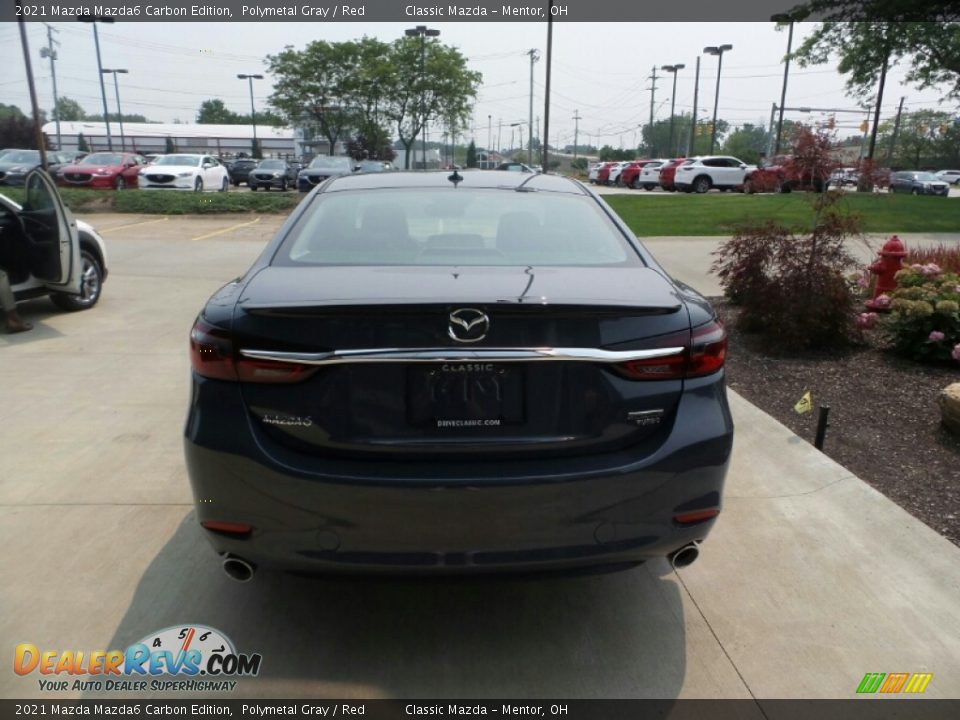 2021 Mazda Mazda6 Carbon Edition Polymetal Gray / Red Photo #5