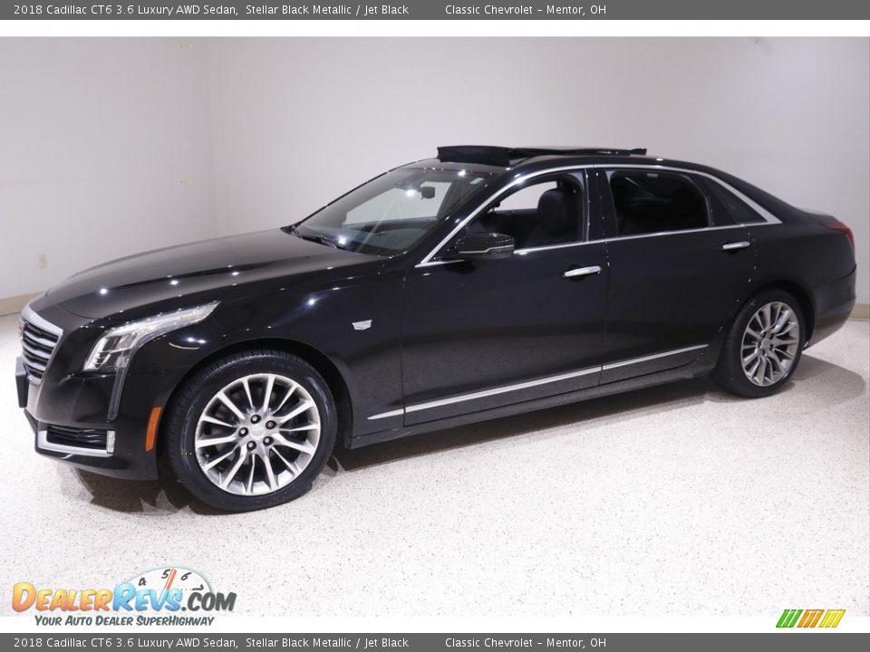 2018 Cadillac CT6 3.6 Luxury AWD Sedan Stellar Black Metallic / Jet Black Photo #3