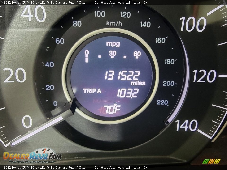 2012 Honda CR-V EX-L 4WD White Diamond Pearl / Gray Photo #35