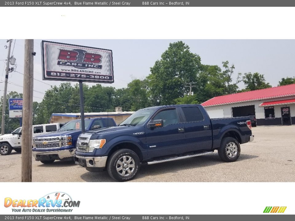 2013 Ford F150 XLT SuperCrew 4x4 Blue Flame Metallic / Steel Gray Photo #1