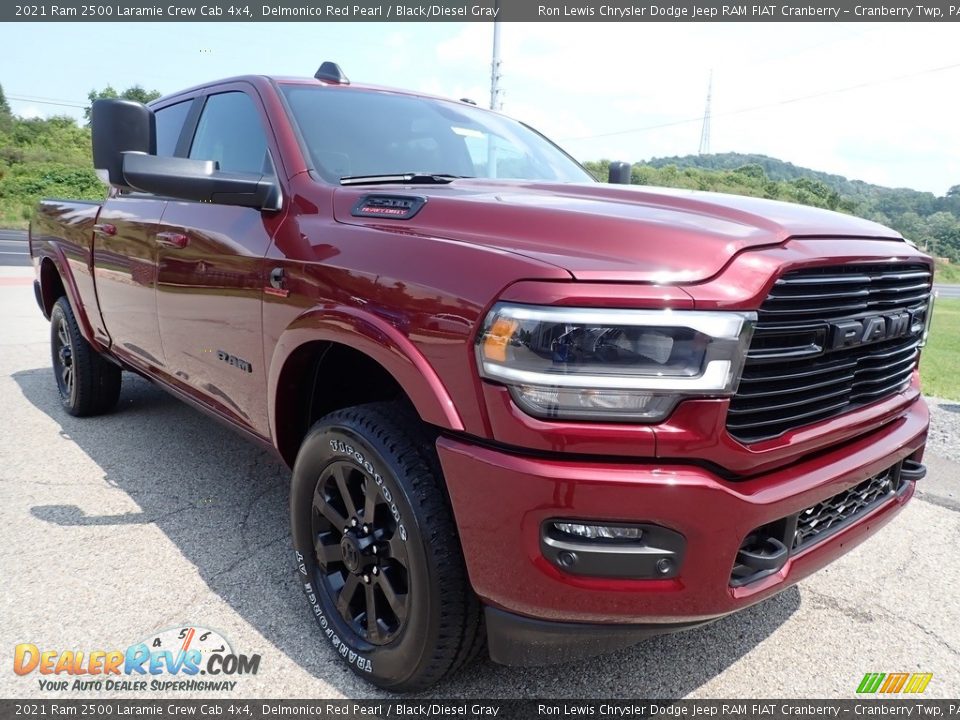 2021 Ram 2500 Laramie Crew Cab 4x4 Delmonico Red Pearl / Black/Diesel Gray Photo #3