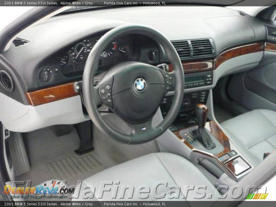 2001 BMW 5 Series 530i Sedan Alpine White / Grey Photo #12