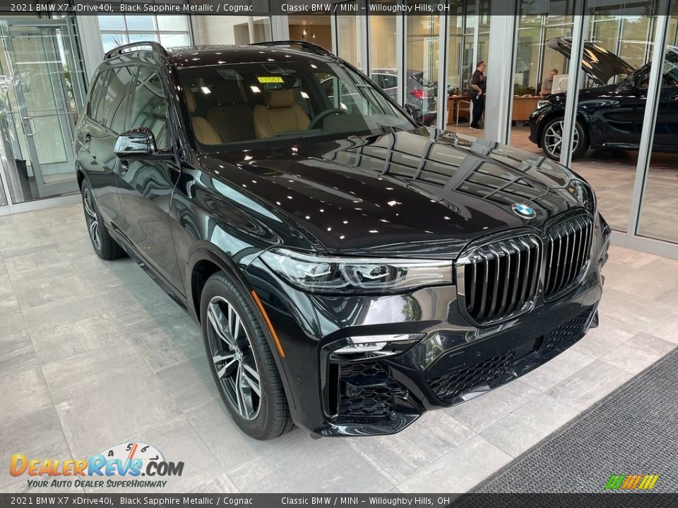 2021 BMW X7 xDrive40i Black Sapphire Metallic / Cognac Photo #1