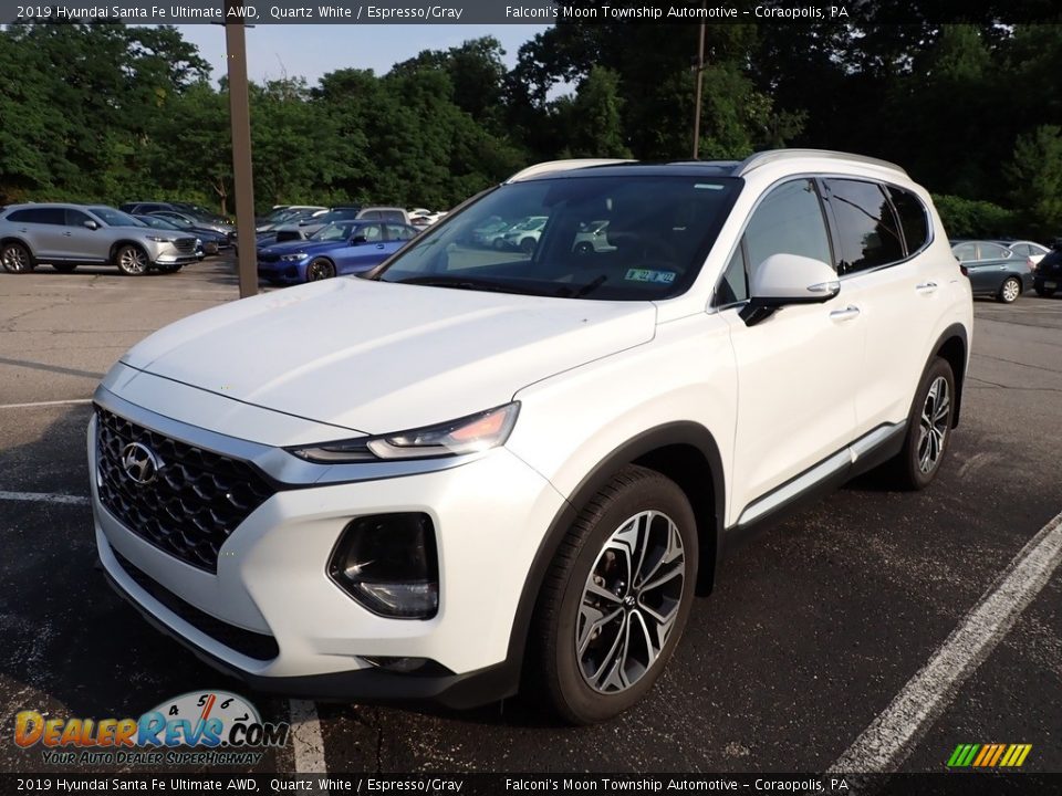 2019 Hyundai Santa Fe Ultimate AWD Quartz White / Espresso/Gray Photo #1