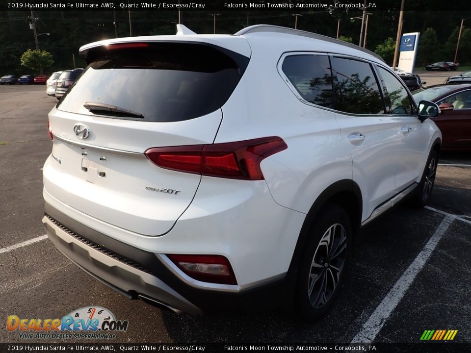 2019 Hyundai Santa Fe Ultimate AWD Quartz White / Espresso/Gray Photo #4