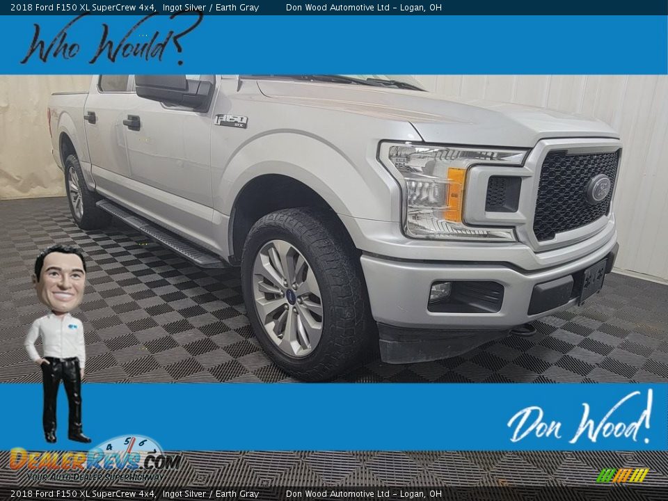 2018 Ford F150 XL SuperCrew 4x4 Ingot Silver / Earth Gray Photo #1