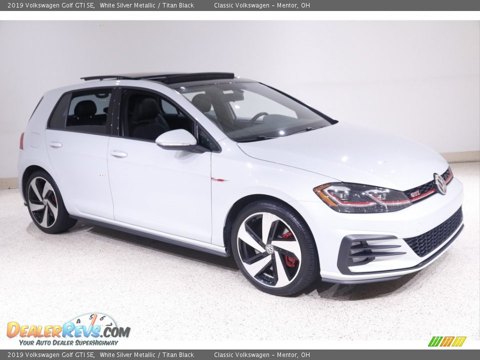 2019 Volkswagen Golf GTI SE White Silver Metallic / Titan Black Photo #1