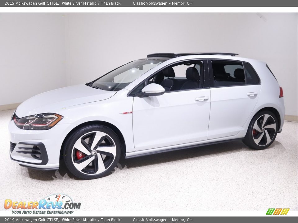 2019 Volkswagen Golf GTI SE White Silver Metallic / Titan Black Photo #3