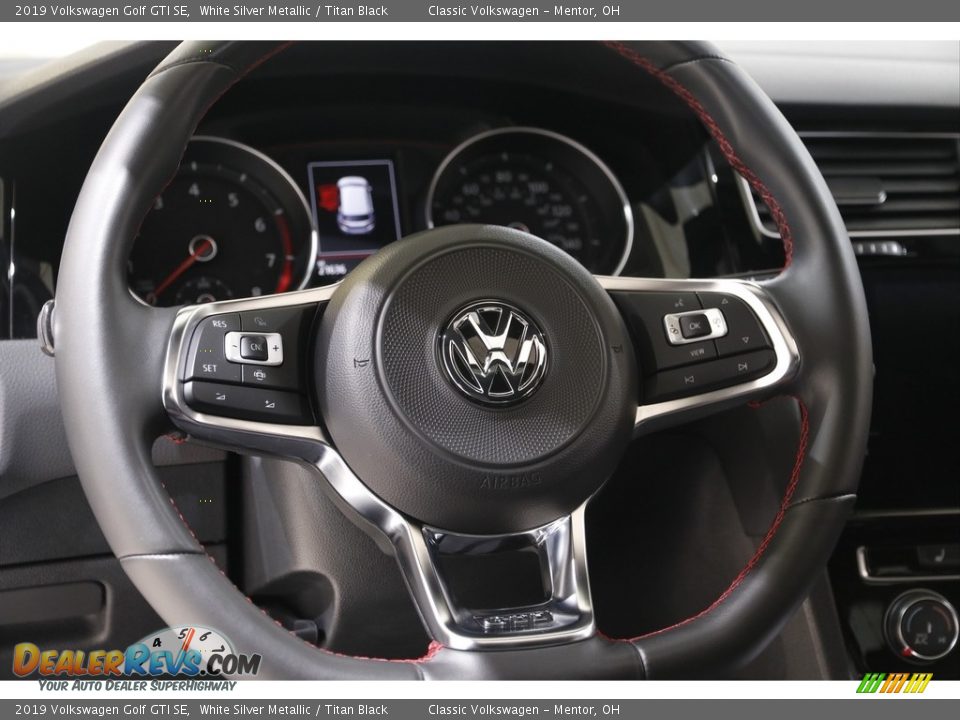 2019 Volkswagen Golf GTI SE White Silver Metallic / Titan Black Photo #7